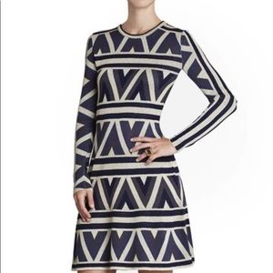 BCBGMaxAzria Malina zig zag a-line dress S